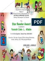 Star Reader Award: Yunnoh Cielo L. Afable