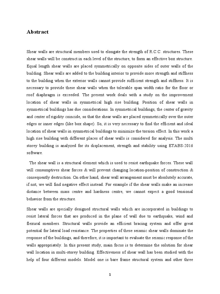 Final Report Shear Wall | PDF | Beam (Structure) | Fault (Geology)