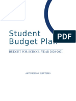 Student Budget Plan: Budget For School Year 2020-2021