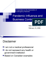 Pandemic Influenza and Business Continuity