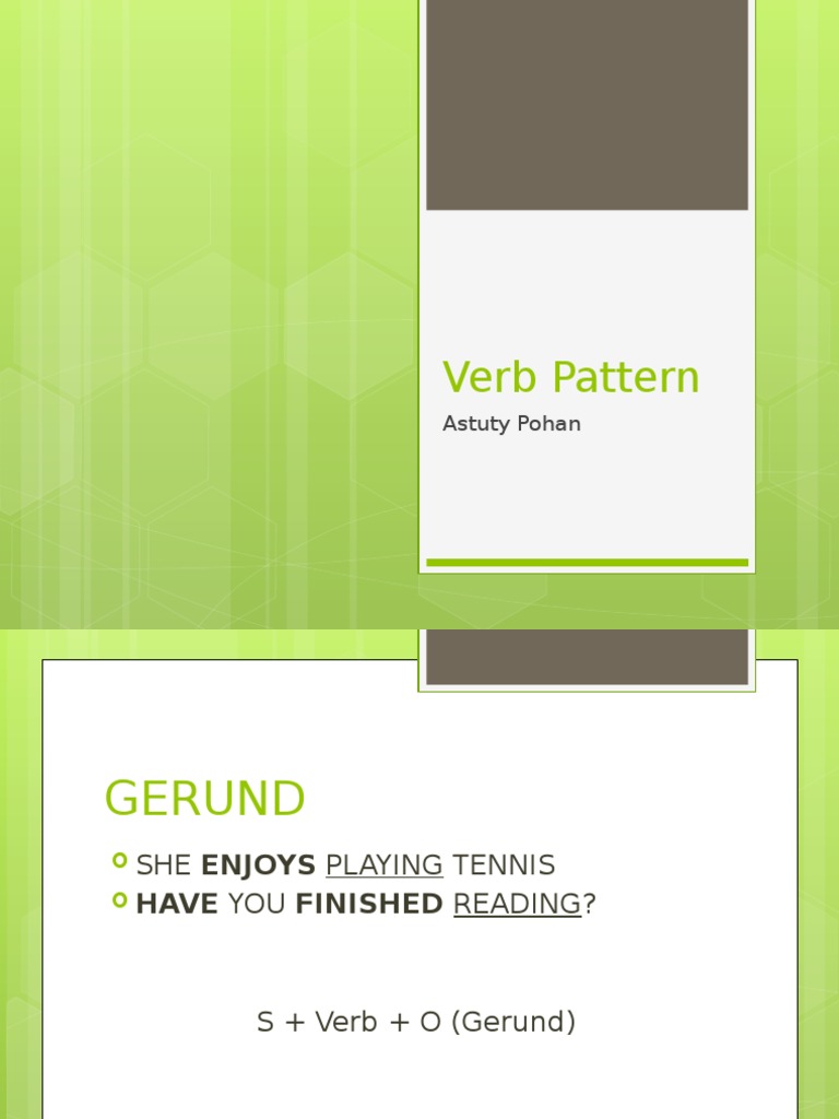Verb Pattern | PDF