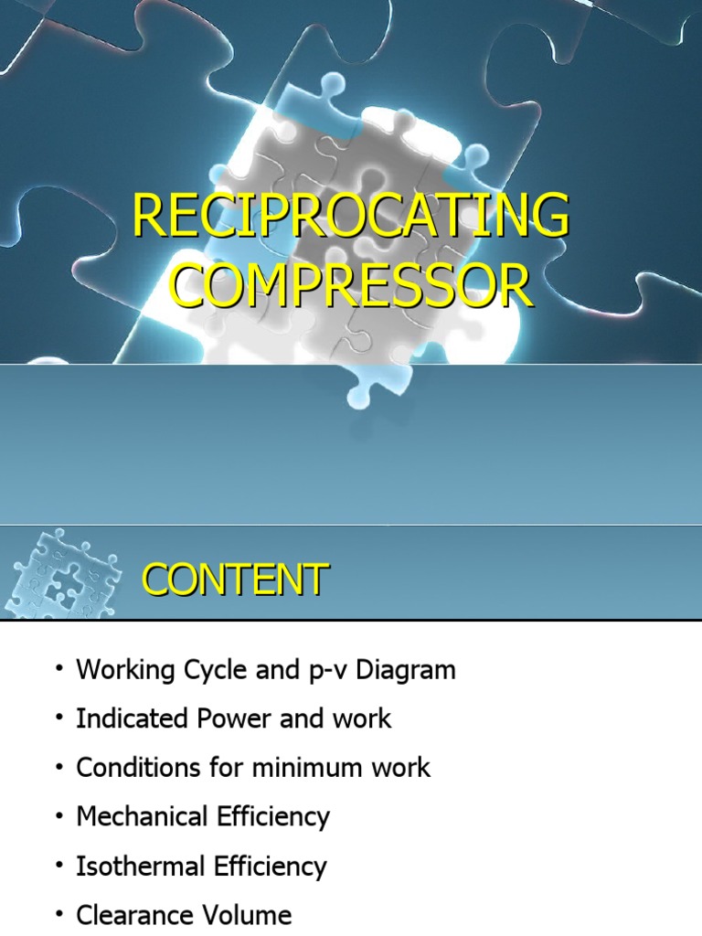 Reciprocating Compressor Overview | PDF | Cylinder (Engine) | Gas ...