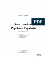 Cinco Canciones Españolas Azpiazu, Jose PDF