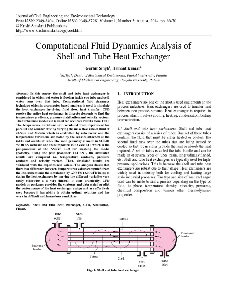 Computational Fluid Dynamics Analysis of Shell and Tube Heat Exchanger ...