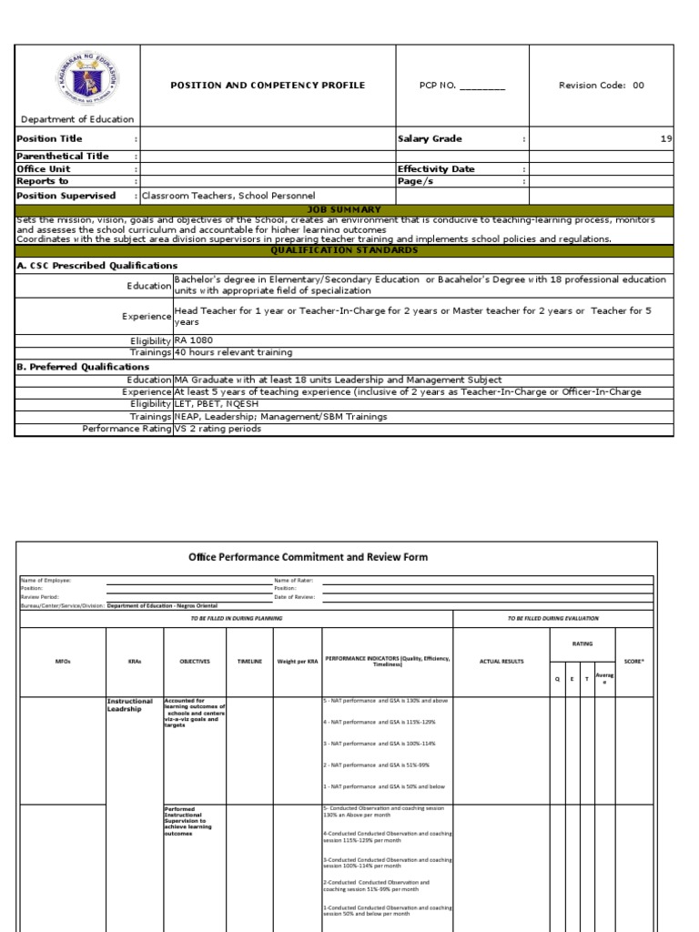 OPCRF and RPMS Cycle Overview 2024-2025 | PDF | Goal | Competence ...