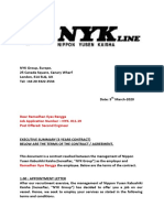 NYK Contract Letter