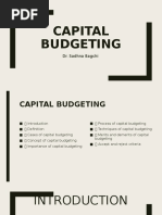 Capital Budgeting: Dr. Sadhna Bagchi