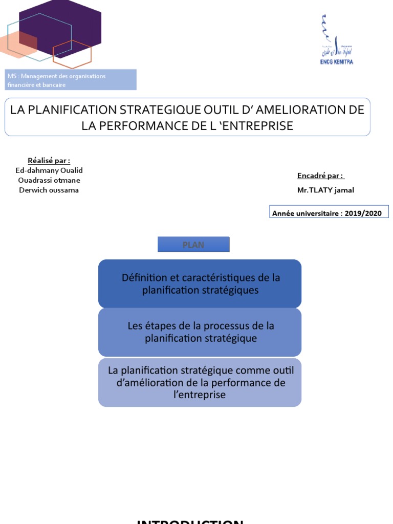Planification Stratégique et Performance | PDF | Planification ...