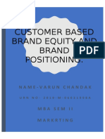 Customer Based Brand Equity and Brand Positioning