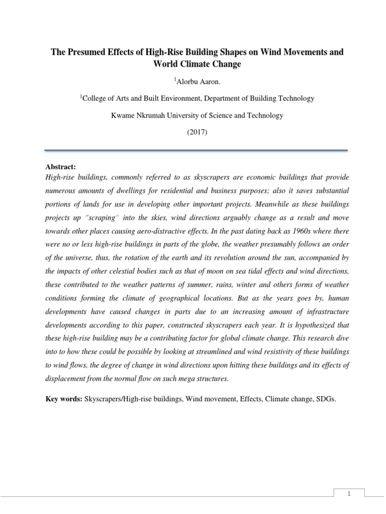 High-Rise Buildings and Wind Impact on Climate | PDF | Vortices | Wound