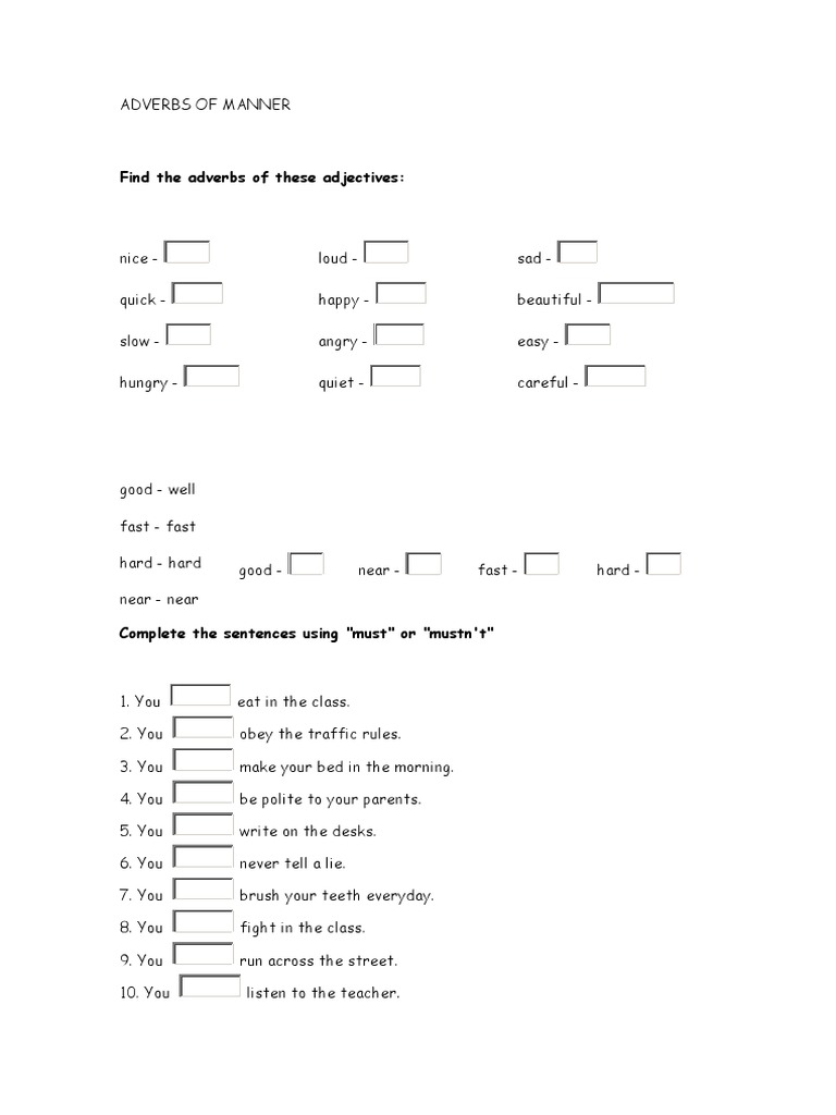 Adverbs of Manner and Usage Rules | PDF | Language Arts & Discipline