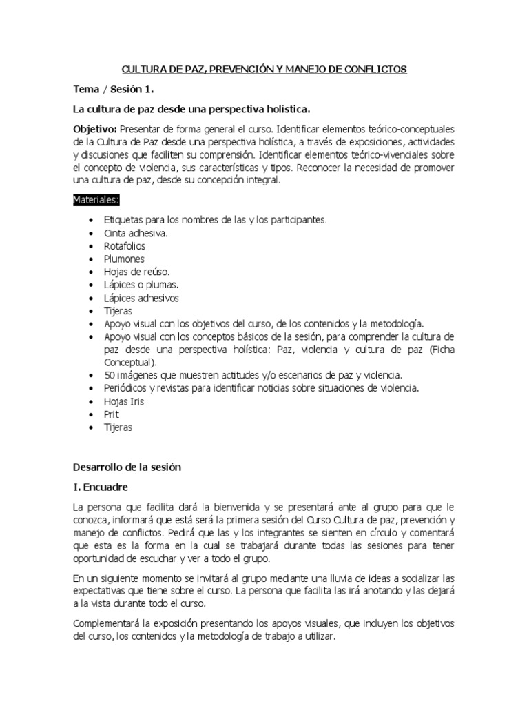 Actividades para Fomentar la Cultura de Paz | PDF | Derechos humanos | Paz