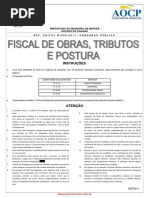 Prova AOCP - Fiscal de Obras