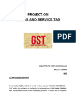 Project On Goods and Service Tax: NS) Acknowledgemnt