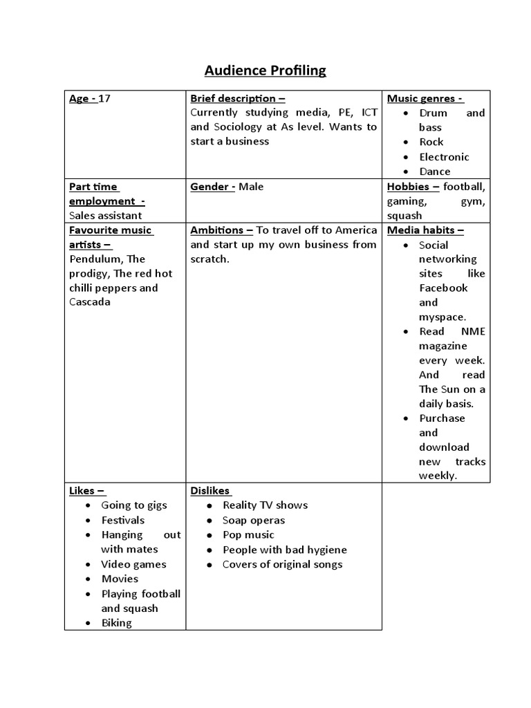 Audience Profiling | PDF