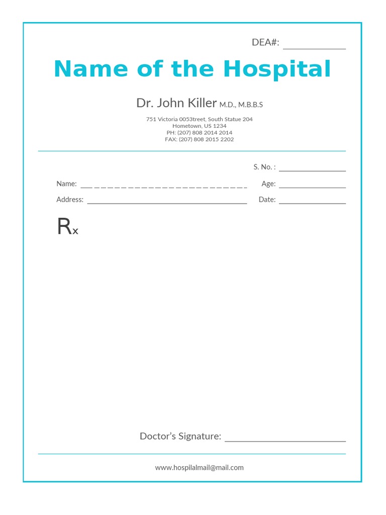 Hospital Prescription Template | PDF | Law