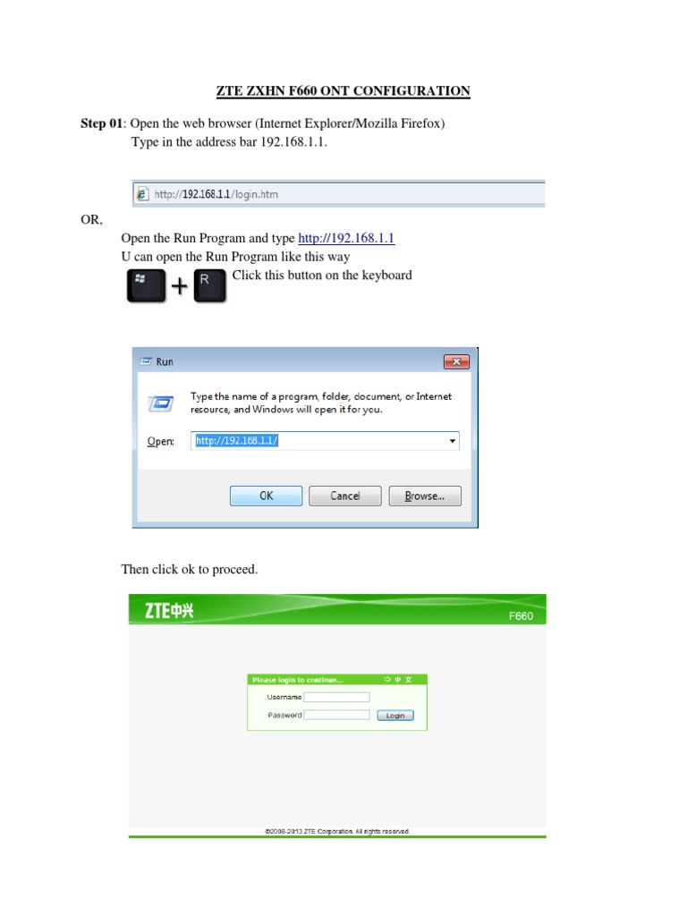 ZTE ZXHN F660 Configuration Guide | PDF | Computers