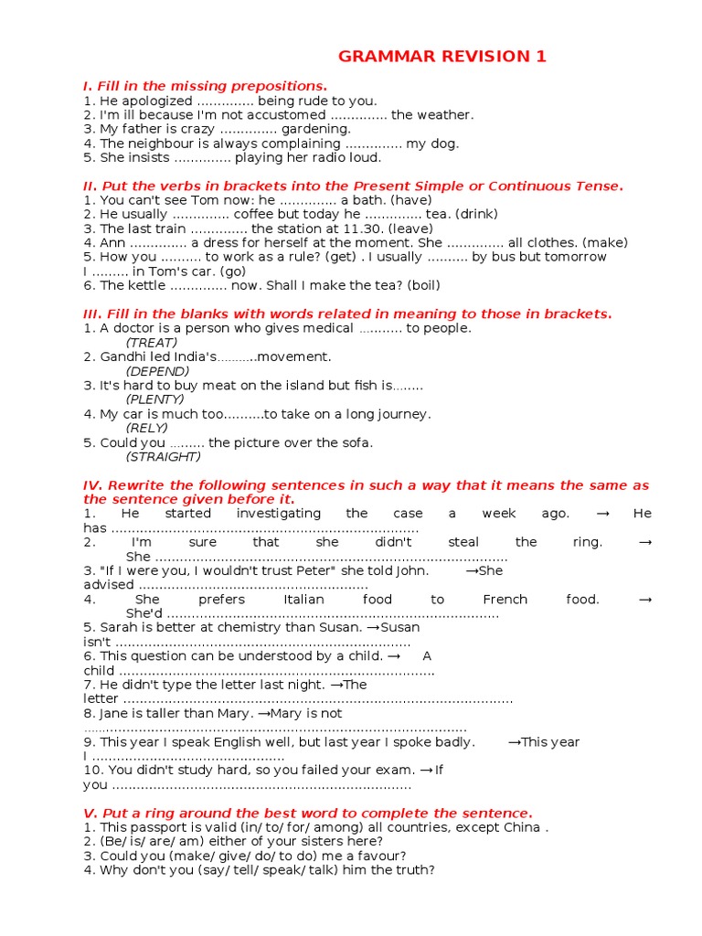 English Grammar Exercises | PDF | Morphology | Linguistic Typology