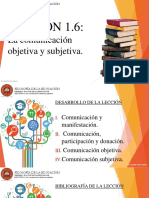 Lección 1.6 La Comunicación Objetiva y Subjetiva.