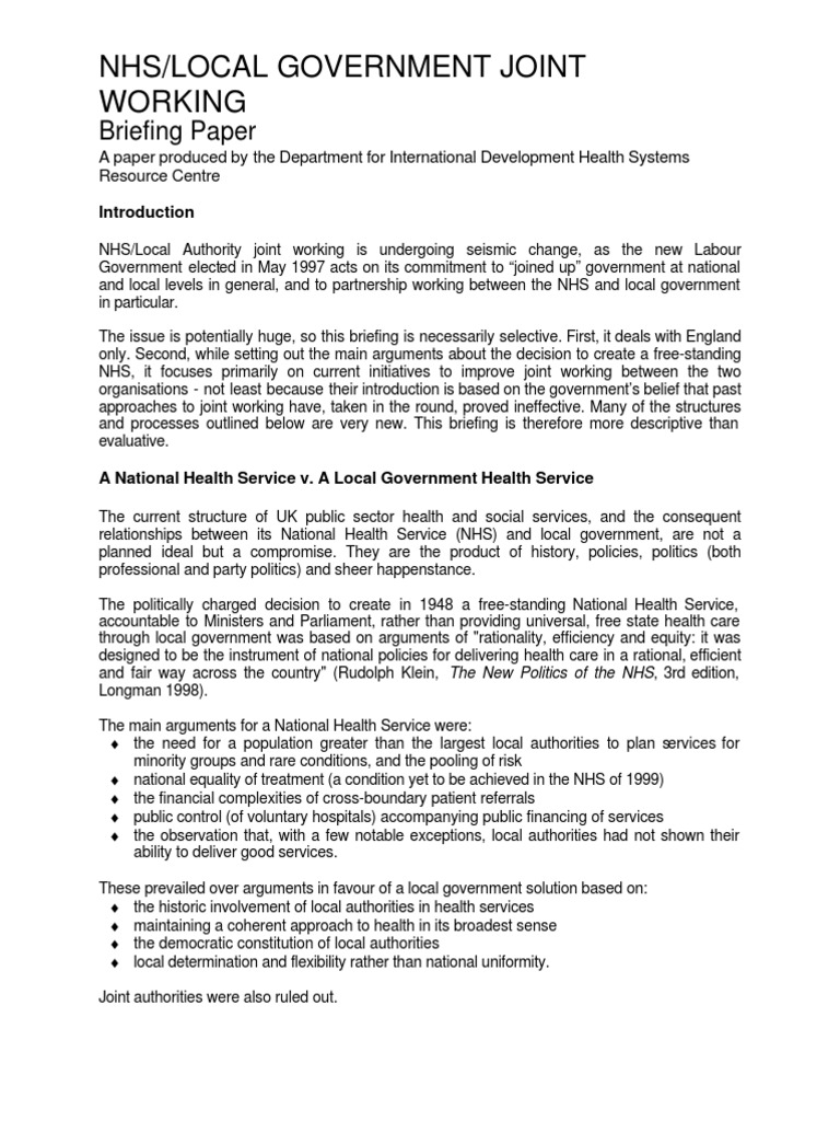 How to write a briefing paper nhs image