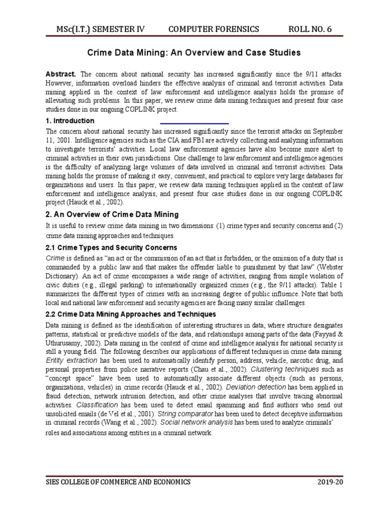 Crime Data Mining Techniques Overview | PDF | Data Mining | Crime ...
