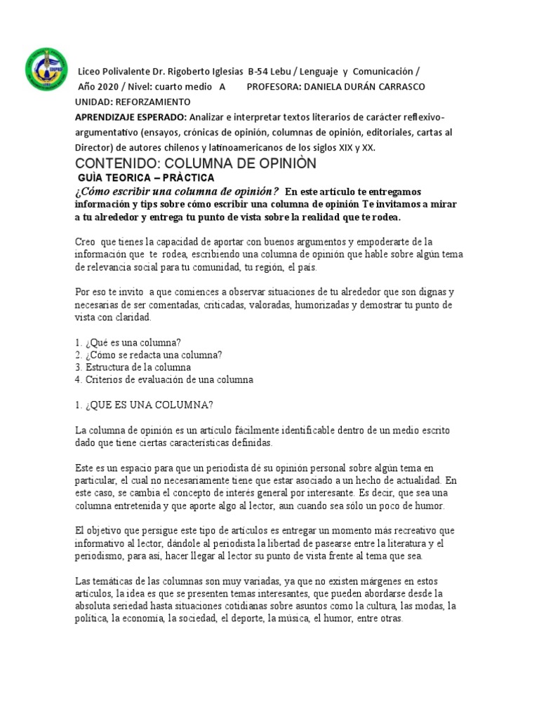Cómo Escribir Una Columna de Opinión | Descargar gratis PDF | Humor ... 