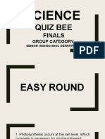 Senior Highschool Science Quiz Bee Finals - Easy Round Organelle Questions