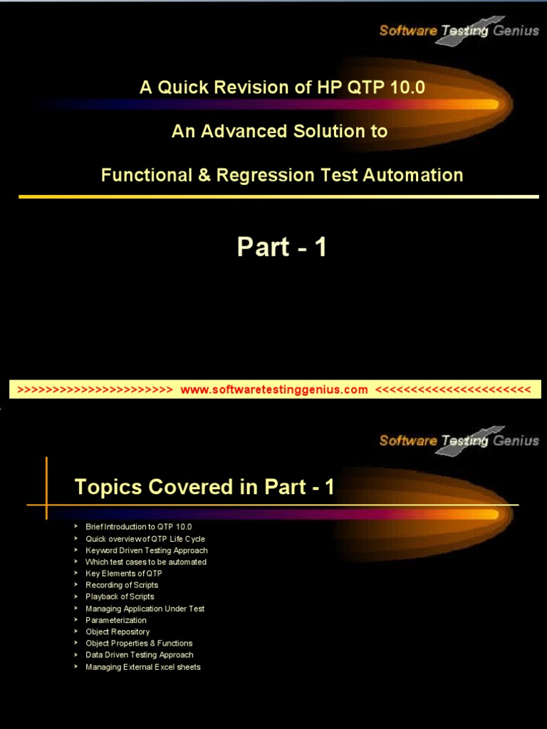 QTP 10.0: Functional Test Automation Guide | PDF | Computers