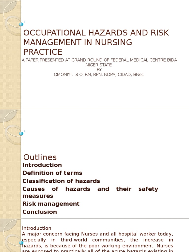 Nursing Management of Occupational Hazards | PDF | Occupational Safety ...