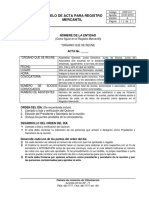 Modelo de Acta para Registro Mercantil