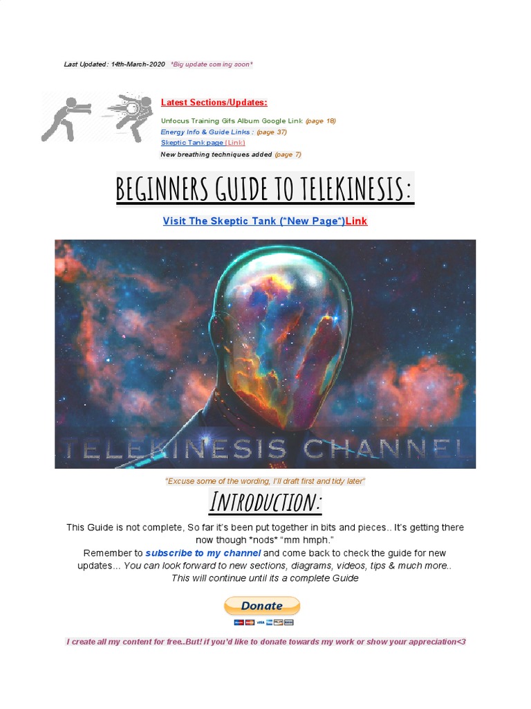 TELEKINESIS FOR BEGINNERS PDF intelligence overview