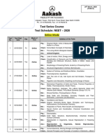 Schedule of Tests During Test Series