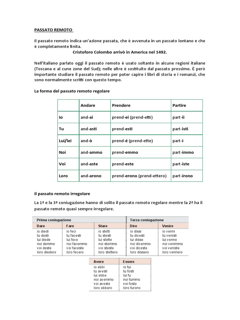Il Passato Remoto PDF