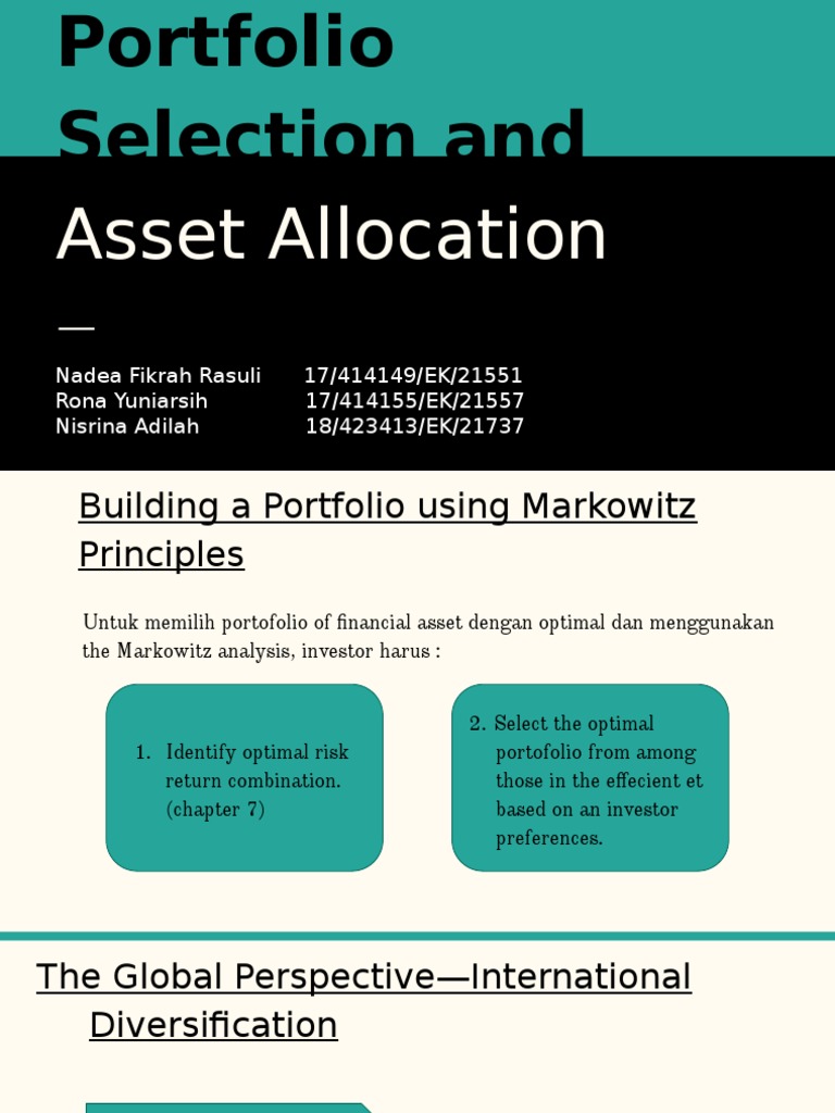 Optimal Portfolio Selection Strategies | PDF | Asset Allocation ...