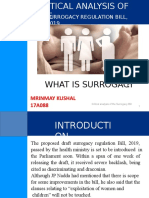 Critical analysis of India's Surrogacy Bill