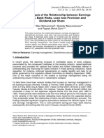 Panel Data Analysis of The Relationship Between Earnings Management, Bank Risks, Loan Loss Provision and Dividend Per Share