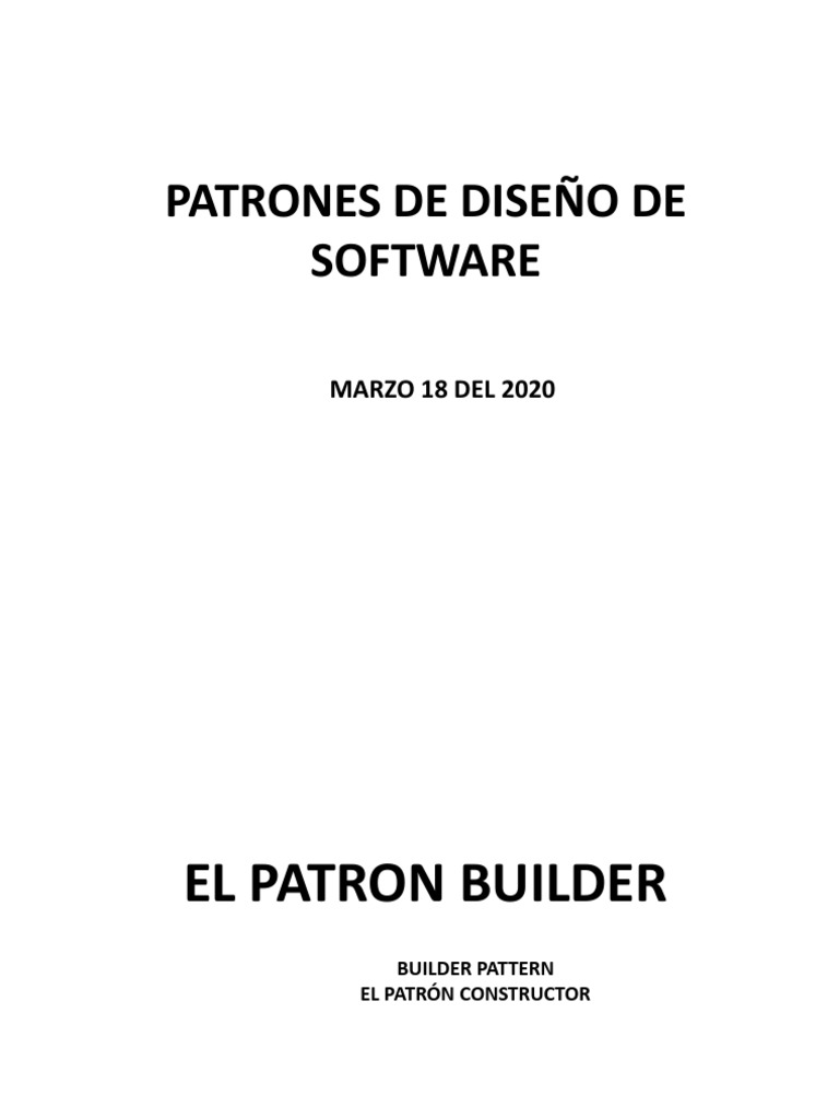 Patrón Builder en Software | PDF | Java (lenguaje de programación ...