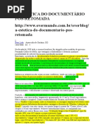 Leão, Beto, A ESTÉTICA DO DOCUMENTÁRIO PÓS-RETOMADA. (Artigo)