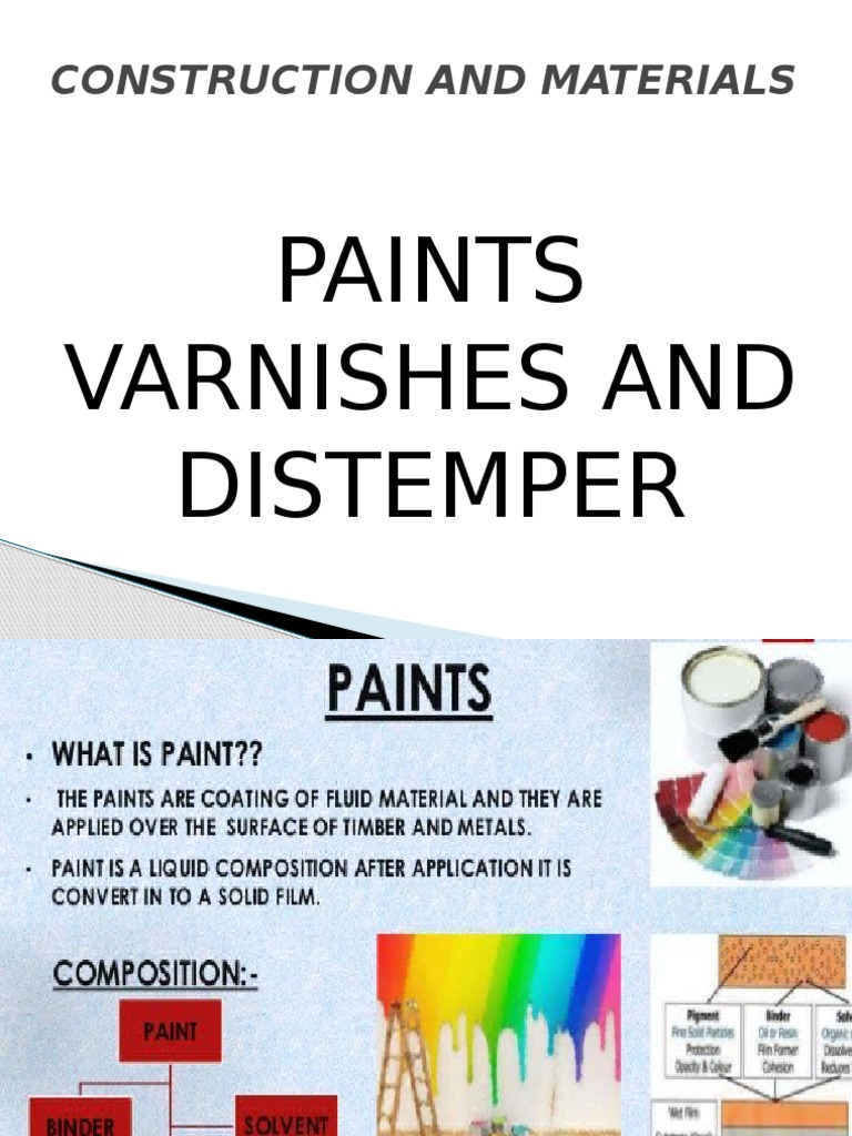 Construction and Materials: Paints Varnishes and Distemper | PDF