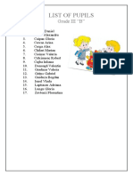List of Pupils: Grade III "B"