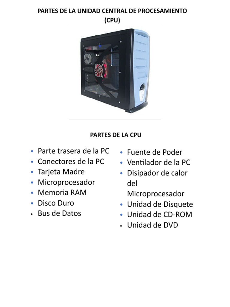 Partes Internas de la CPU y Gabinete | PDF | Hardware de la computadora ...