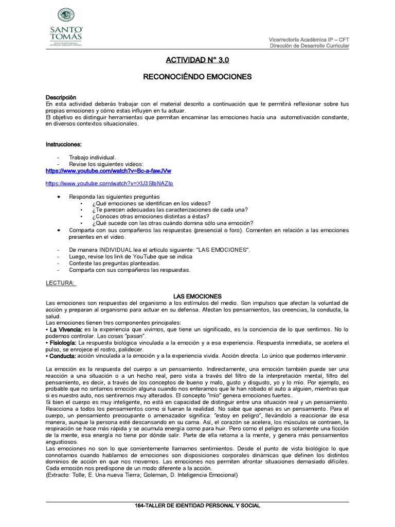 Reconocimiento y Gestión de Emociones | PDF | Inteligencia emocional ...