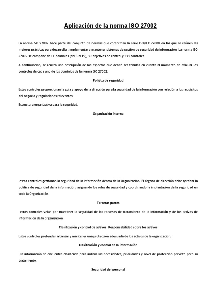 Guía sobre la norma ISO 27002 | PDF | La seguridad informática | Seguridad