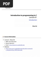 Introduction To Programming in C: Zhiao Shi