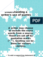 Understanding A Writer's Use of Quotes: Cover