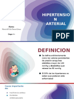 Hipertensio N Arterial: Alumna: María Del Cielo Duran Gómez Grupo: 601