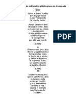 Himno Nacional de La República Bolivariana de Venezuela