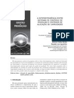 A interdependência entre sistemas de controle de produção e critérios de alocação de capacidades