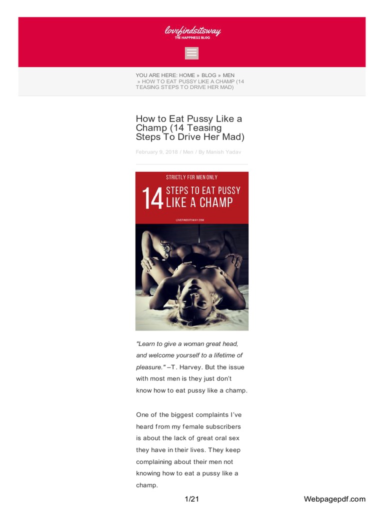 How To Eat Pussy Like A Champ (14 Teasing Steps To Drive Her Mad) PDF Clitoris Fellatio