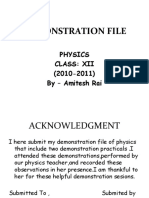 Demonstration File: Physics Class: Xii (2010-2011) by - Amitesh Rai